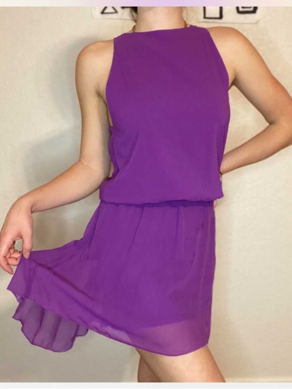 Alice + Olivia silk Rosie Godot sleeveless blouson dress size L large pink luxe
